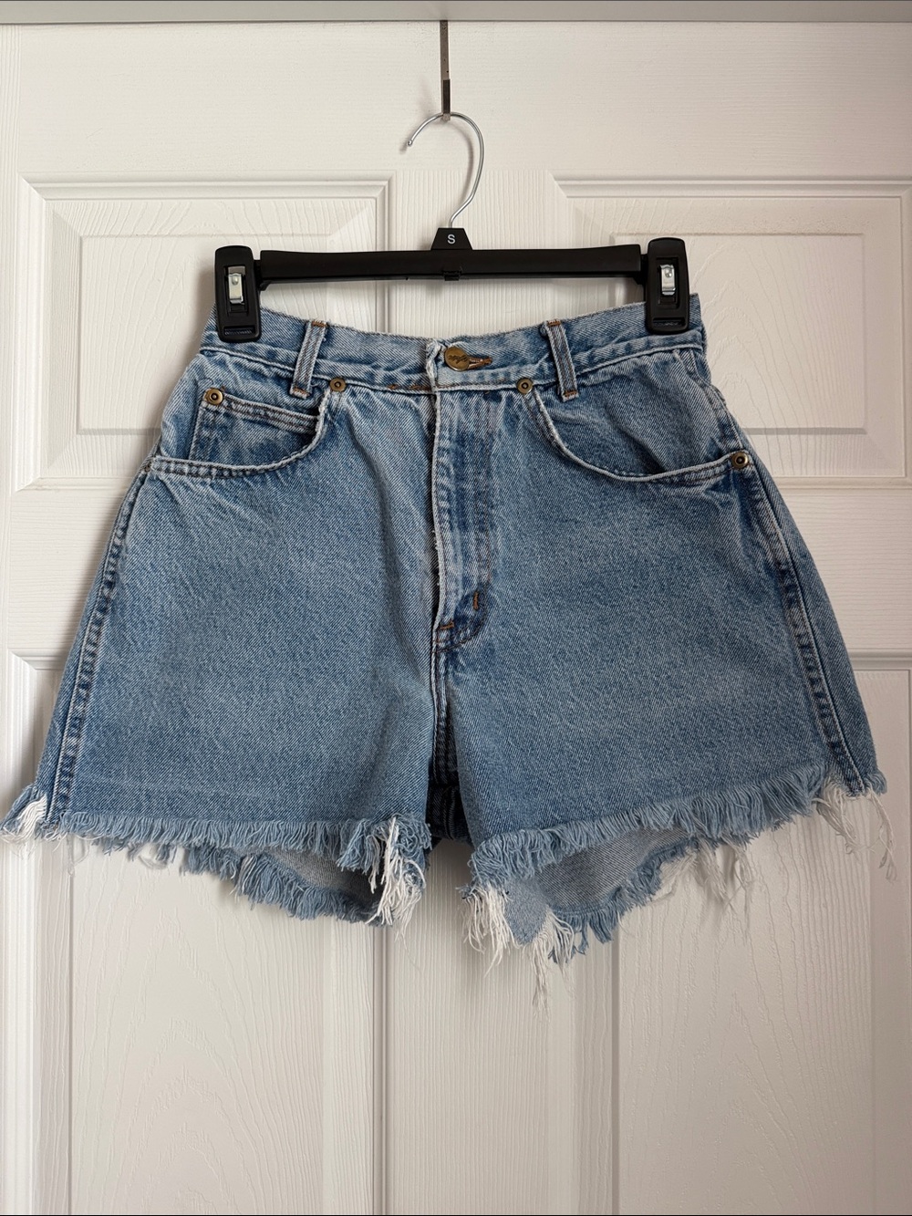 chic Light Blue Distressed Denim Jean Shorts